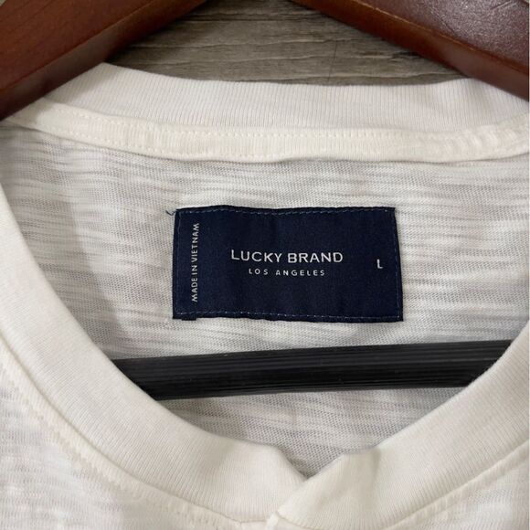 Lucky Brand Linen Blend Henley T Shirt Size XLG - Picture 3 of 4